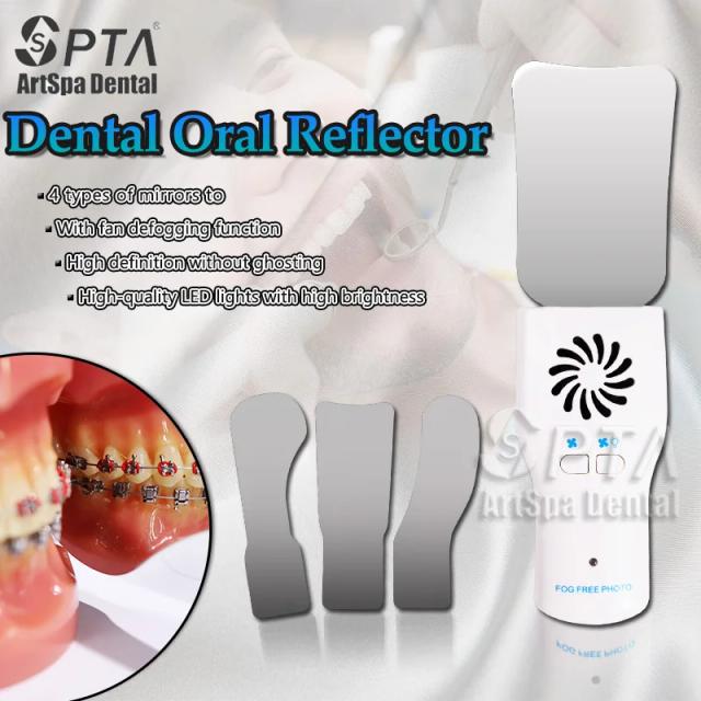 Dental Oral Reflectors Photography With LED Light Clear Mirrors Anti-Fog Fog Free Intraoral Stainless Steel Set on Productcaster.