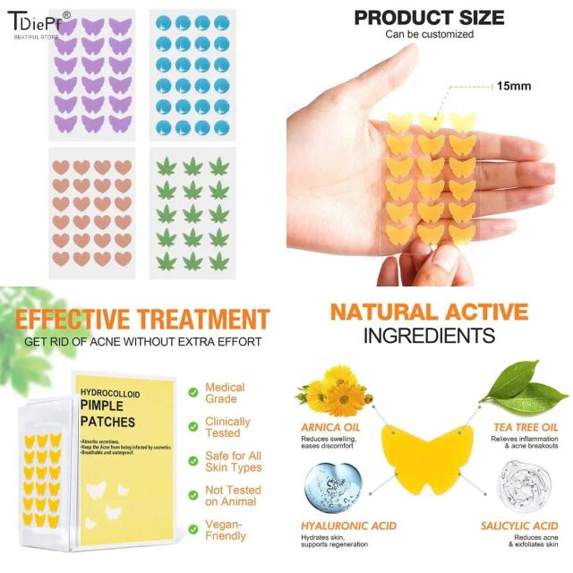 1Sheet Pimple Acne Concealer Face Spot Scar Care Sticker Cute Heart Flower Invisible Acne Removal Pimple Patch Beauty Acne Tool on Productcaster.