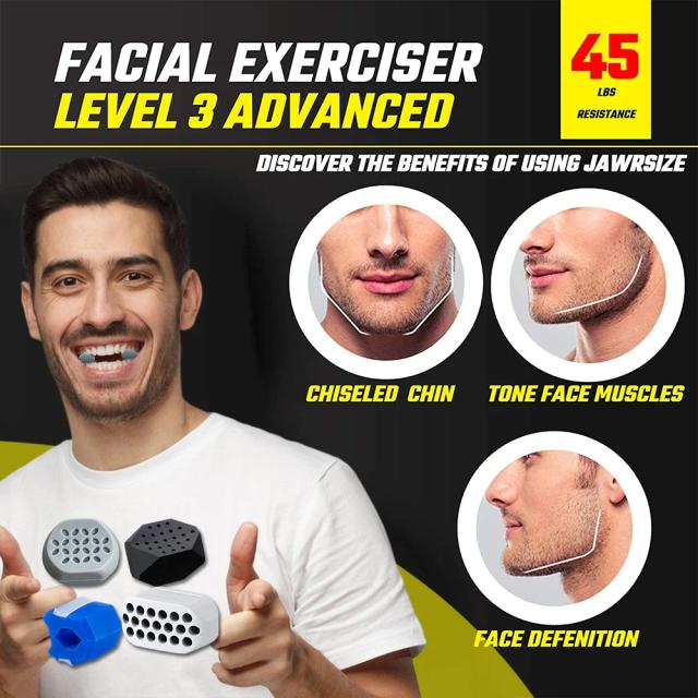 Jawline Exerciser Silicone Facial Jaw Muscle Trainer Fitness Face Masseter Stress Chew Ball Double Chin Reduce Face Lifting Slim on Productcaster.