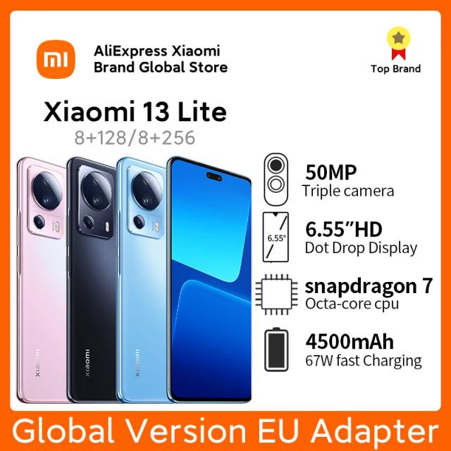 Xiaomi 13 Lite 5G Global Version Mi 13Lite Snapdragon 7 Gen 1 Octa Core 50MP Triple Camera 120Hz AMOLED Display 67W Charger NFC on Productcaster.