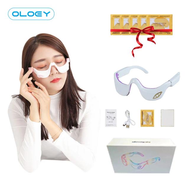 3D Smart Vibration EMS Micro Current Pulse Hot Compress Eye Massager Wrinkle Reduction Remove Dark Circle Fatigue Relieve on Productcaster.