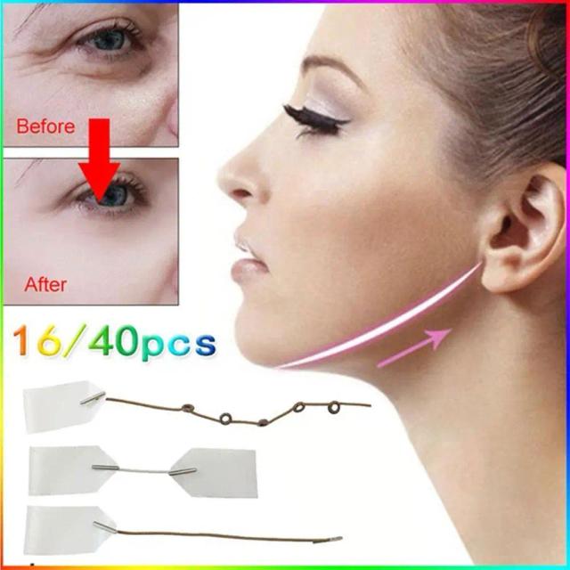 16/40 PCS Neck Thin Face Facial Line Invisible V-Shape Anti-wrinkle Sticker Sagging Skin Lift Up Fast Chin Adhesive Tape on Productcaster.