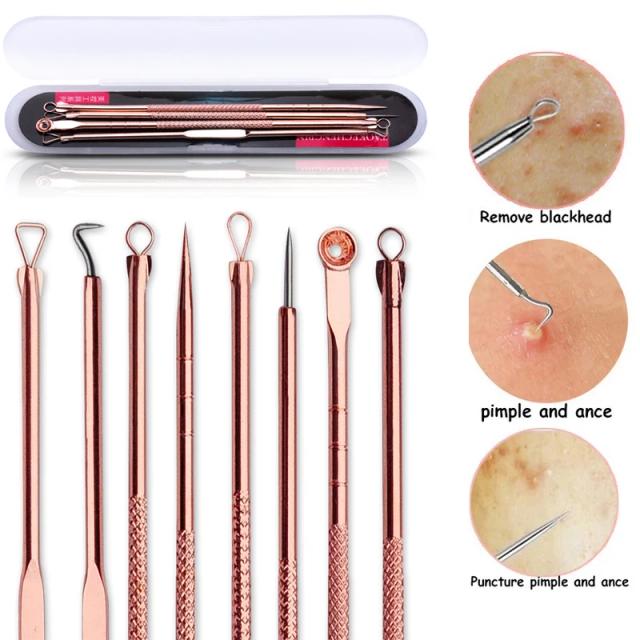 4pcs/pack Blackhead Remover Tool Washable Stainless Steel Blackhead Extractor Face Pimple Cleaning Tools Skin Care Accessories on Productcaster.