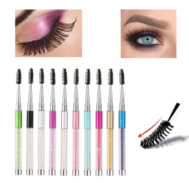 Rhinestone Handle Lash Brush Reusable Eyelash Brushes Mascara Applicator Wand Brushes Eyelash Extension Makeup Tool Eyelashes on Productcaster.