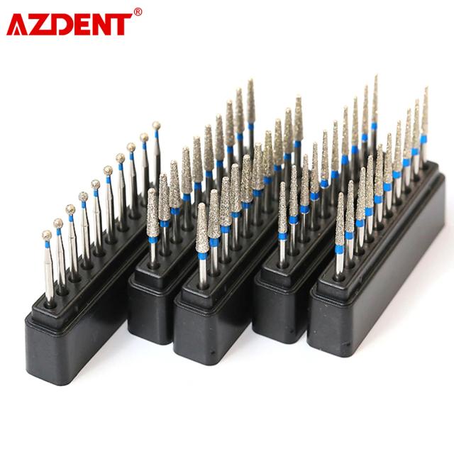 10pcs/box AZDENT Dental Diamond Burs 1.6mm for High Speed Handpiece Super Coarse Diamond Dentist Grinding Tool Grinder on Productcaster.