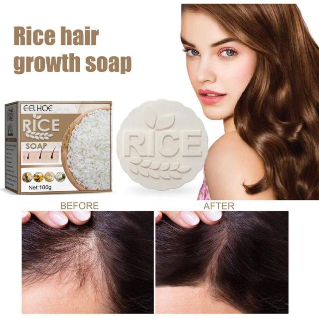 Rice Shampoo Soap Nourishing Moisturizing Anti Hair Loss Rice Shampoo Bar Thinning Hair Growth Oil Control Rice Water Shampoo on Productcaster.