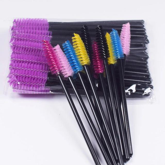 50pcs/lot Disposable Eyelash Brush Comb Mascara Wands Eye Lashes Extension Accessories Applicator Spoolers Famale Makeup Tools on Productcaster.