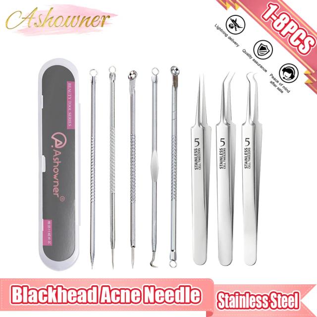 Blackhead Acne Needle Cell Pimples Blackhead Clip Tweezers Black Head Comedone Acne Blemish Extractor Beauty Face Skin Care Tool on Productcaster.