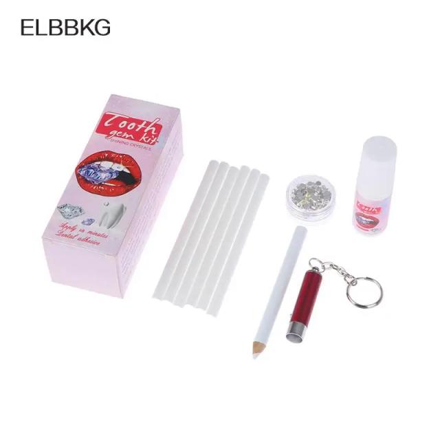 Tooth Gem Set White Dental Jewelry Beautiful Easy To Remove Easy To Install Sturdy DIY Tooth Gem Set With Curing Light And Glue on Productcaster.