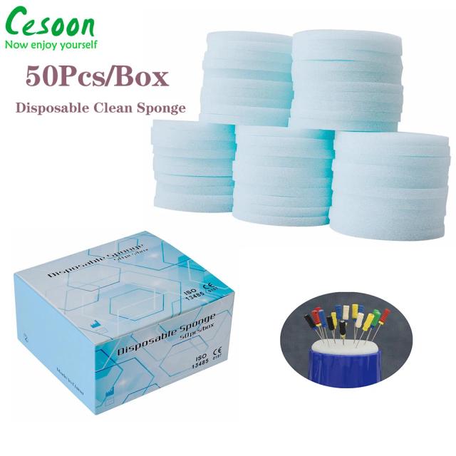 50Pcs Dental Endo Files Clean Stand Disposable Clean Sponge Sponge Pad Replacement Foam Sponges Foam Drills Block Holder on Productcaster.