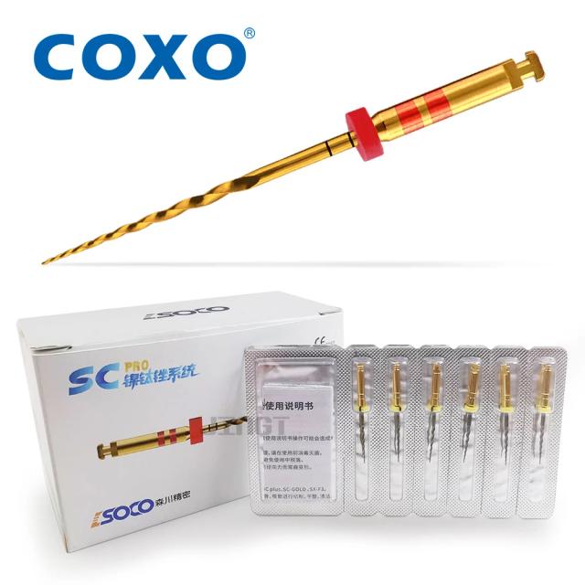 COXO SOCO PRO Dental Root Canal File Heat-Activated Rotary Nitinol Tooth Pulp Files Thermally Activated Nickel-Titanium 6Pcs/Box on Productcaster.