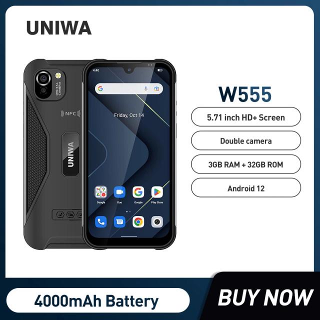 UNIWA W555 4G Cellphone 3G RAM 32G ROM Android 12 5.71inch Smartphone 4000mA NFC MT6761 Quad Core Mobile Phone on Productcaster.