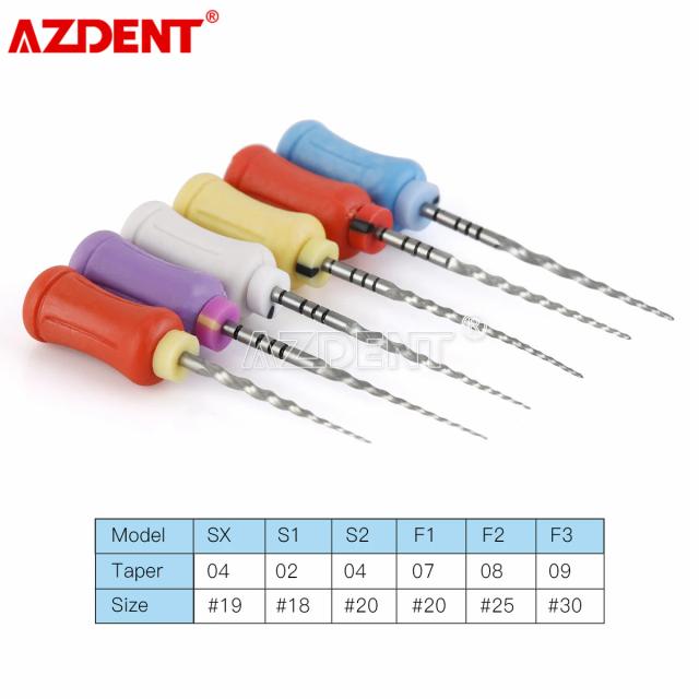 6pcs/Box AZDENT Dental Endodontics NiTi Hand Use Super Rotary File SX-F3 25mm Dental Root Canal File on Productcaster.