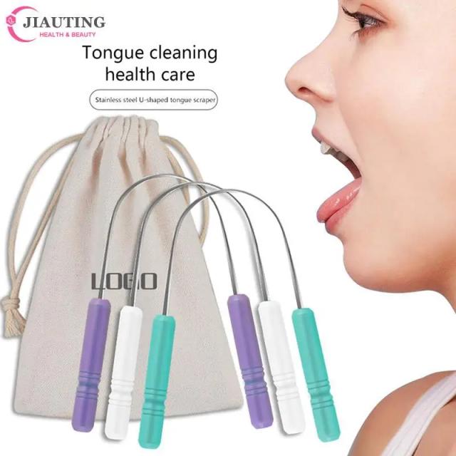 1PCS U-shaped Stainless Steel Tongue Scraper Metal Tongue Fresh Breath Cleaning Toothbrush Oral Hygiene Tools Rascador Lengua on Productcaster.