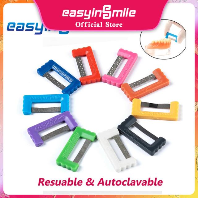 10PCS Orthodontic Interproximal Reduction Strips Easyinsmile Dental IPR System Kit Hand Use Polish Reusable & Autoclavable on Productcaster.