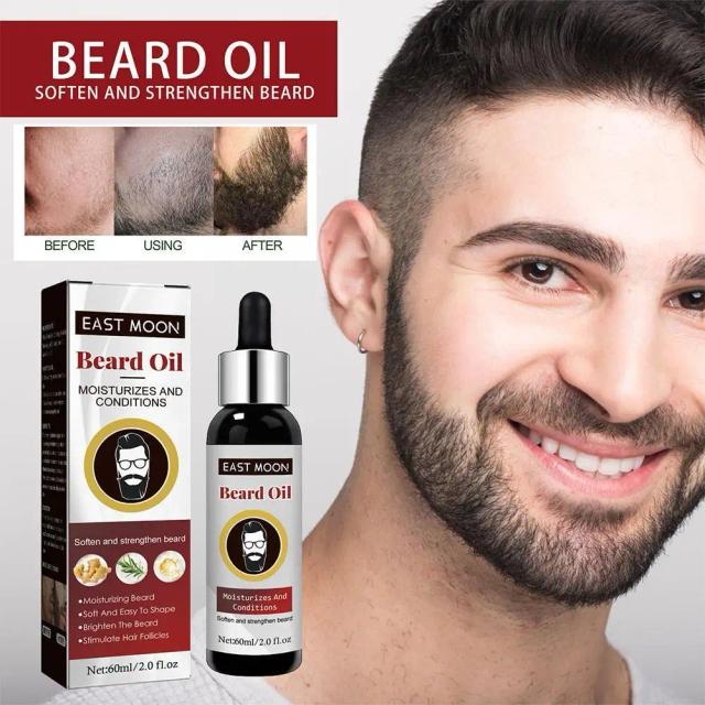 60ml Beard Growth Oil Nourish Enhance Thicker Improve Thinning Leave-In Regrowth Conditioner Hair Anti Loss Frizz Mustache D6O5 on Productcaster.