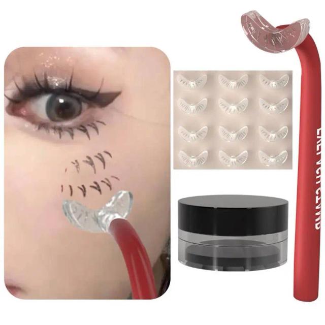 1 Set Eyelash Seal DIY Lower Lash Extension Stamps Silicone Makeup Tool For Beginner Convenient Natural Simulation Mascara Stick on Productcaster.