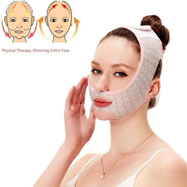 1pc Face Slim Bandage V Line Cheek Chin Neck Shaper Massage Strap Belt Relax Lift Up Mask Beauty Face Sculpting Sleep Mask on Productcaster.