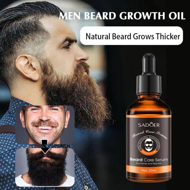 30ML Men Natural Beard Growth Oil Moisturizing Smoothing Dashing Oil Gentlemen Beard Conditioner Beard Care Tools U3U6 on Productcaster.