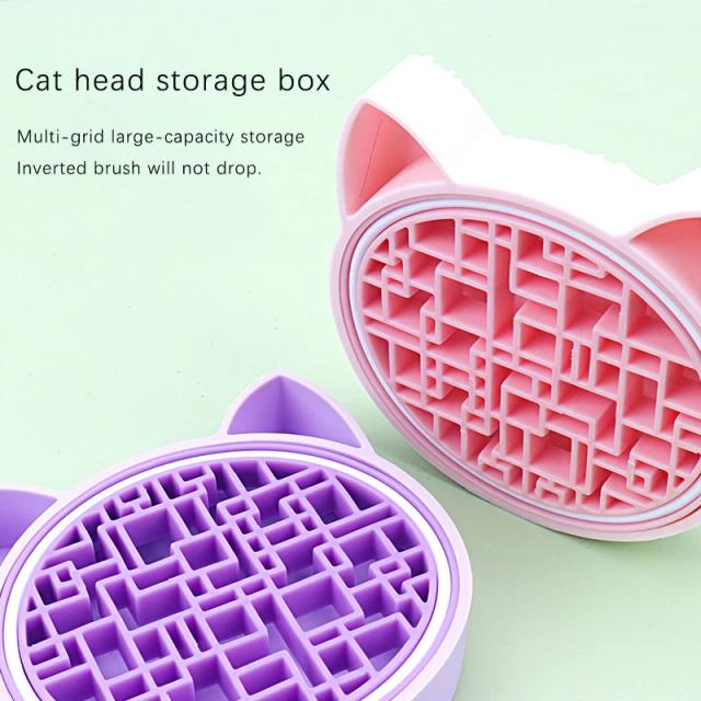 Makeup Brush Cleaning Storage Box Silicone Scrubbing Pad Makeup Brush Drying Holder Display Stand Cartoon Cosmetic Brush Rack on Productcaster.