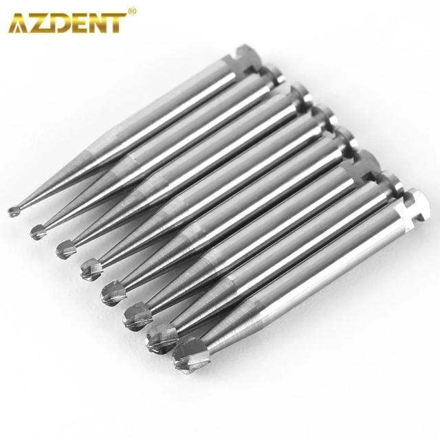 AZDENT Dental Lab RA Tungsten Carbide Burs Round Head Steel Bur for Low Speed Handpiece Shank Diameter 2.35mm 5pcs/Box on Productcaster.