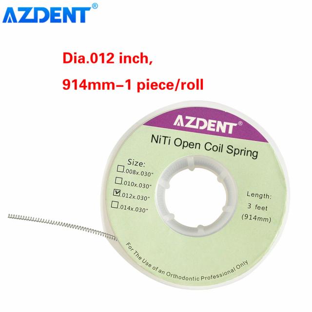 AZDENT Dental Orthodontic Niti Open Coil Springs Size 010/012 Length 914mm 3 Feet 1pc/Roll Dentistry Tools on Productcaster.