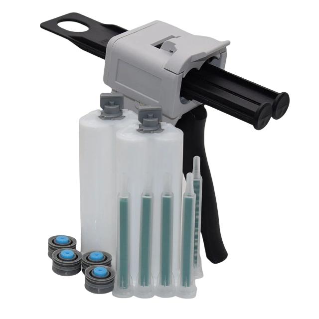 50ml Caulking Guns 1:1 AB Glue Dispensing Gun Dispenser with 5pc Static Mixing Nozzles 2pcs 50ml 1:1 Empty Dual-Barrel Cartridge on Productcaster.