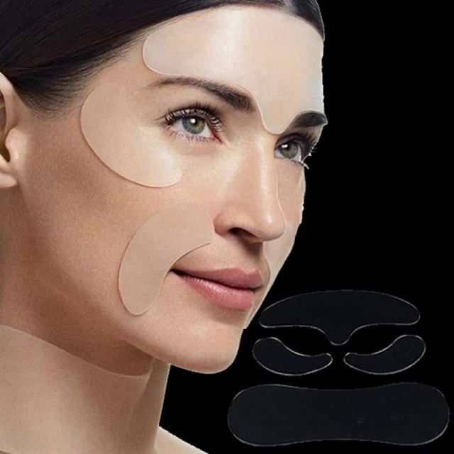 4Pcs Face Forehead Neck Eye Anti Wrinkle Aging Care Sticker Pad Patch Reusable Anti Wrinkle Silicone Patches Skin Lifting Tool on Productcaster.