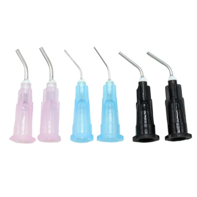 100Pcs Composite Resin Syringe Tips Equipment Irrigation Bent Needle Tips Dental Flow Sealant Etchant Acid Reagent Delievery on Productcaster.