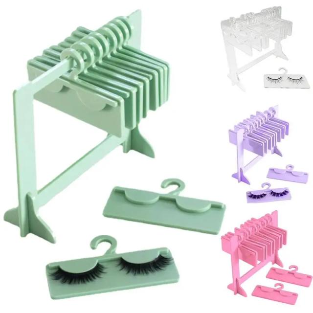 False Eyelash Holder Acrylic Eye-Lash Hanger Rack Lashes Extensions Container Display With 10 Hanger Organizer Grafting Stand on Productcaster.