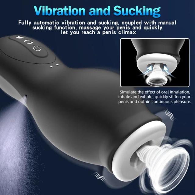 Masturbation Cup Blowjobs Machine Masturbator for Men Automatic Sucking Male Machine Oral Vaginal Penis Vibrator Sex Toy for Men on Productcaster.