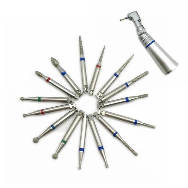 10Pcs Low Speed Dental Diamond Burs For RA 2.35mm Shank Handpiece Polisher Dental RA Diamond Burs on Productcaster.