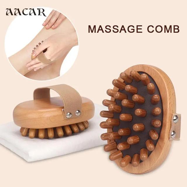 1pc Wood Air Cushion Body Meridian Massage Health Care Comb Brush Hairbrush Comb Scalp Hair Care Healthy Bamboo Comb on Productcaster.