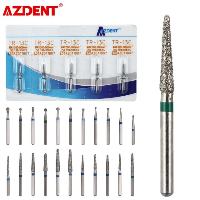 AZDENT 5pcs/Pack Dental Diamond Burs Drill for High Speed Handpiece FG Series Bur Dia 1.6mmDentistry Tools on Productcaster.