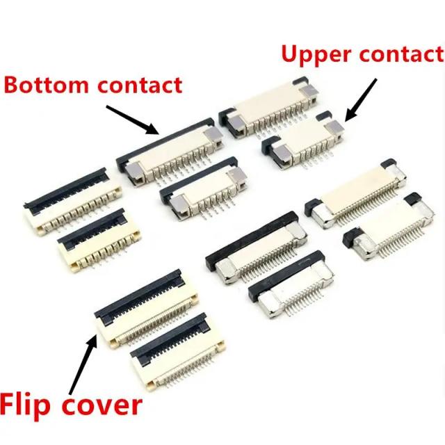 10PCS FPC Connector Socket FFC 0.5MM Clamshell Bottom Contact Type Flip Cover/Uppe 4P-60P on Productcaster.