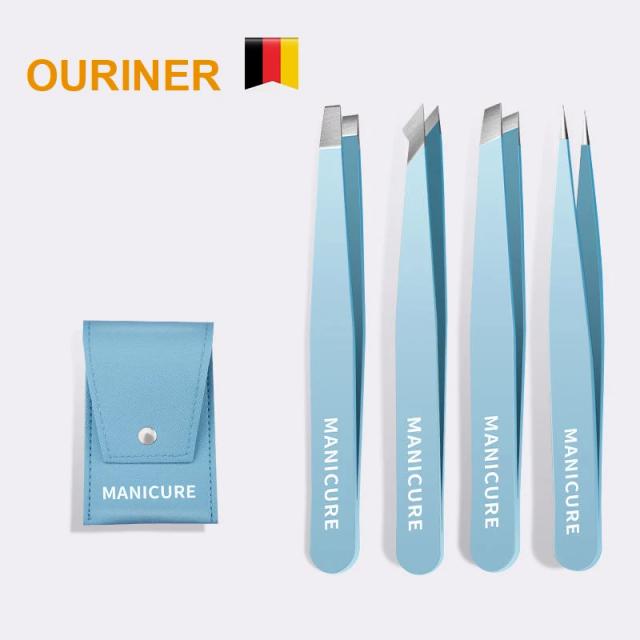 Eyebrow Tweezer Colorful Hair Beauty Fine Hairs Puller Stainless Steel Slanted Eye Brow Clips Removal Makeup Tools on Productcaster.