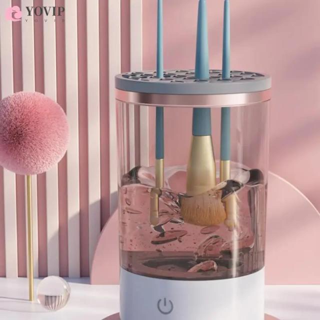 Automatic Electric Makeup Brush Cleaner Rechargeable Lazy Cleaning Brush Washer Quick Dry Tool on Productcaster.