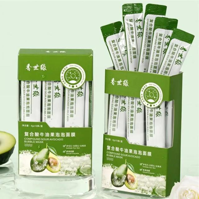 Face Mask Face Cleaning Mask Pore Deep Cleaning Avocado Bubble Facial Mask Beauty Health Purifying Skin Mask Natural Plant Serum on Productcaster.