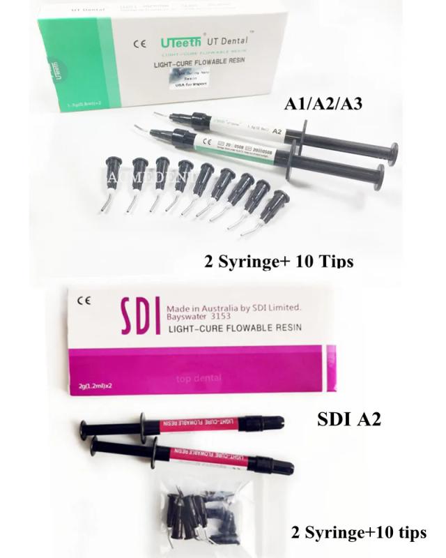 Dental UT Flow And SDI Composite Resin Flowable Light Curing A1 A2 A3 Refill Syringe Delivery Tips Etch Gel Adhesive Bonding on Productcaster.