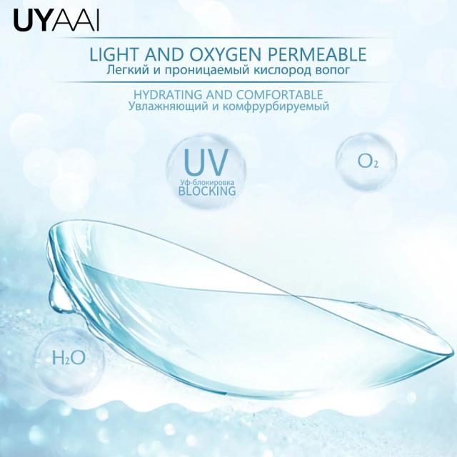 UYAAI -0.50~-10.00 Myopia Transparent Contact Lenses Clear Lenses With Diopters Yearly High Quality Natural Eye Contacts on Productcaster.