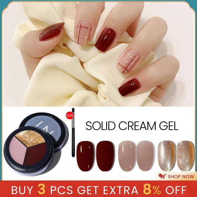 MAYCHAO 3Colors Solid Nail Gel Polish Full Coverage Paint Gel DIY Nail Art Designs Soak Off UV LED Manicure Nails Decoration on Productcaster.