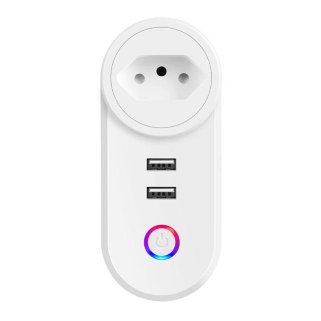 Brazilian Tomada USB Socket Tuya Smartlife App Control Work With Alexa Google Home Assistant on Productcaster.