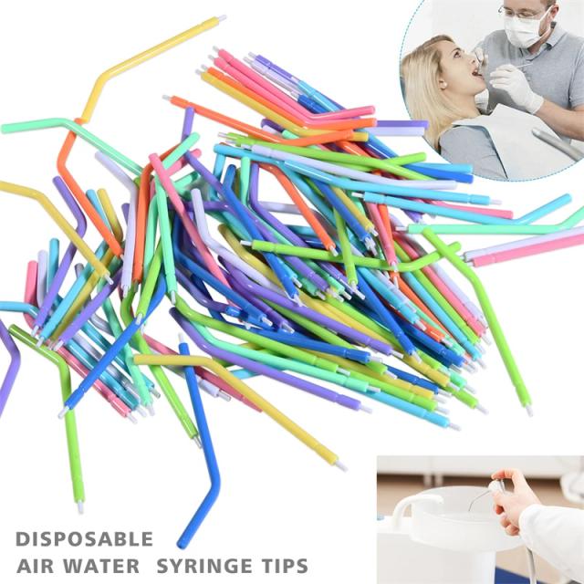 Dental 3-Way Air Water Syringe / Disposable Spray Tips Triple Nozzles Tubes Tips Mix Color on Productcaster.