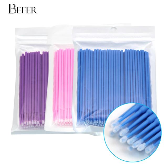 100Pcs Disposable MicroBrush Lash Cotton Swab Eyelash Extension Glue Cleaning Brushes Applicator Sticks Makeup Tools Wholesale on Productcaster.