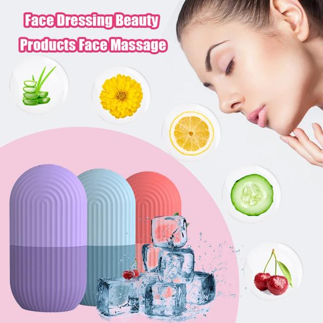 Face Ice Cube Mold DIY Massage Skin Care Lifting Contouring Tool Silicone Ice Cube Trays Ice Globe Ice Balls Face Massager on Productcaster.