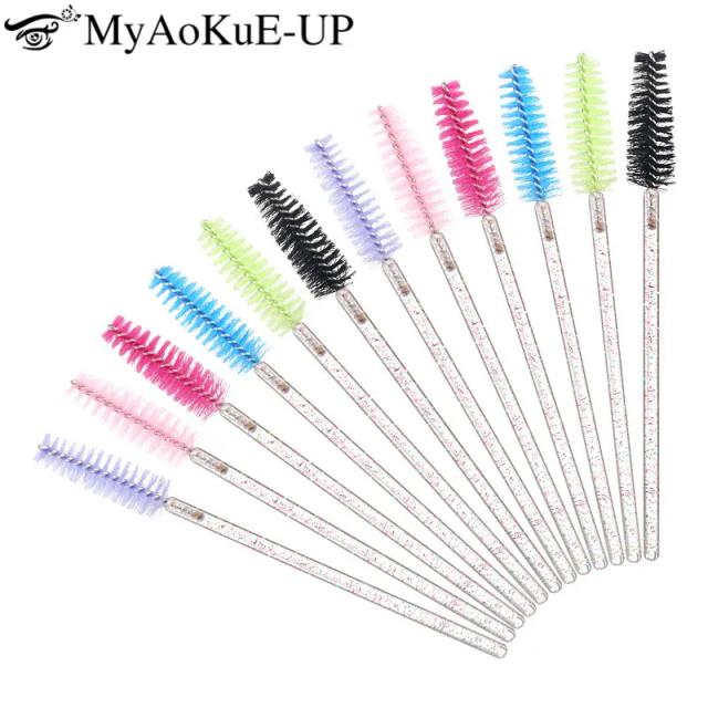 50pc Disposable Lash Extension Supplies Makeup Brush Mascara Wand Cosmetics Micro Brush Applicator Eyelash Eyebrow Spoolie Brush on Productcaster.