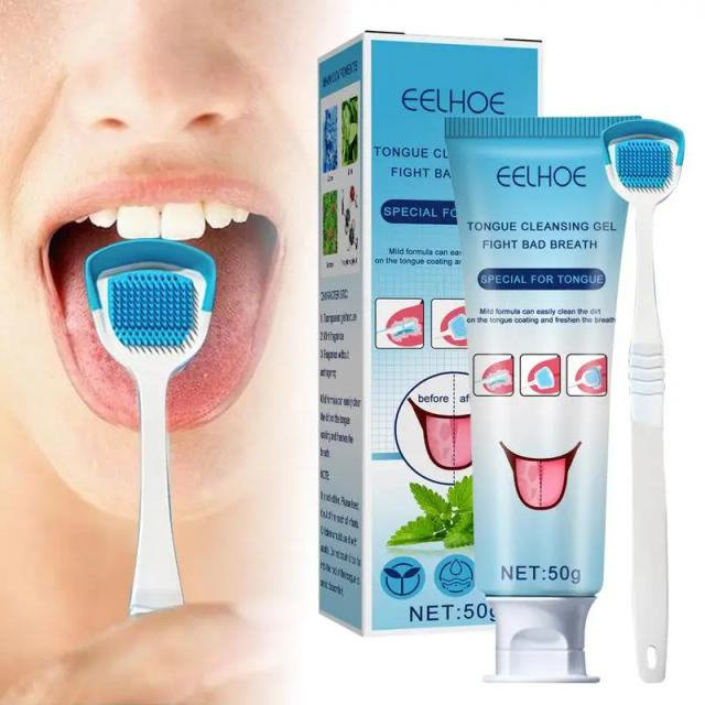 Tongue Cleaner Gel With Brush Tounge Crapper Cleaning Gel With Brush Tongue Cleaner For Oral Care Fresh Mint Tongue Cleaner on Productcaster.