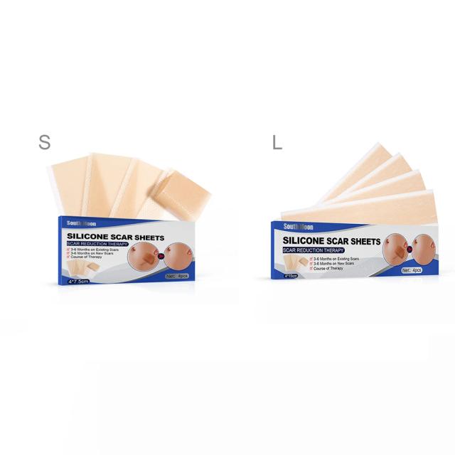 4 Pieces Box Silicone Burning Scar Sheets Tape Universal Skin Care Repairing Patch Removal Detachable for Professional Salon on Productcaster.