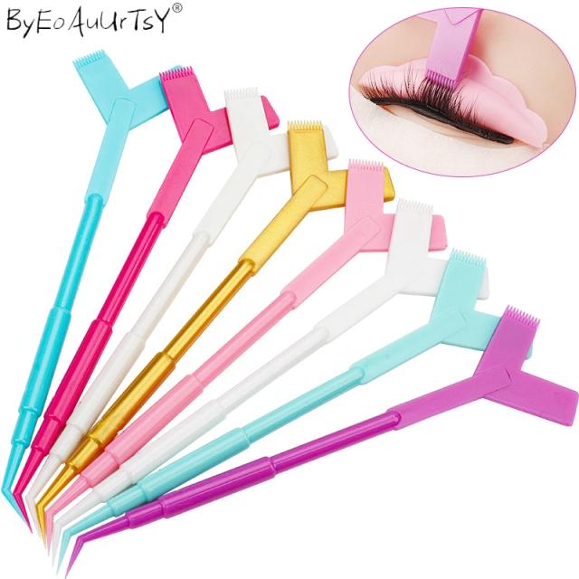 10Pcs Reuseable Plastic Eyelash Perming Stick Tool Eyelash Extension Y Shape Comb Lash Lifting Curler Applicator Make Up brushes on Productcaster.