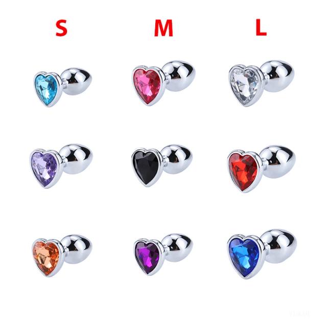 Heart-Shaped Anal Plug Sex Toys For Women Crystal Butt Plug Male Adult Toys Stainless Steel Prostate Massage Female Masturbation on Productcaster.